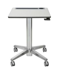 Ergotron LearnFit Sit-Stand Desk, Short - Rectangle Top - X-shaped Base - 4 Legs - 24in Table Top Width x 22in Table Top Depth - 45in Height - Assembly Required - White, Silver