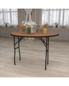 Flash Furniture Half-Round Folding Banquet Table, 30-1/4inH x 48inW x 24inD, Natural/Black