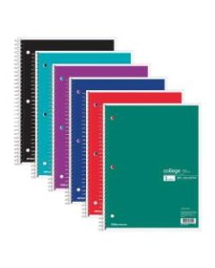 Office Depot Brand Wirebound Notebook, 8-1/2in x 11in, 1 Subject, College Ruled, 100 Sheets, Assorted Colors (No Color Choice)
