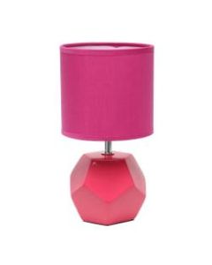 Simple Designs Round Prism Mini Table Lamp, 10-7/16inH, Pink