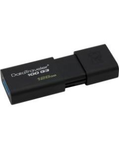 Kingston 128GB USB 3.0 DataTraveler 100 G3 (100MB/s read , 10MB/s write) - 128 GB - USB 3.0 - Black