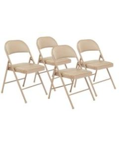 National Public Seating Commercialine Folding Chairs, Beige, Set Of 4 Chairs