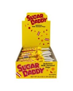 Sugar Daddy Caramel Candy Pops, 0.47 Oz, Pack Of 48