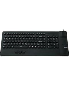 DSI Waterproof IP68 WIRED KEYBOARD WITH INTEGRATED MOUSE POINTER - Cable Connectivity - USB Interface - 102 Key - TouchPad - Windows - Black