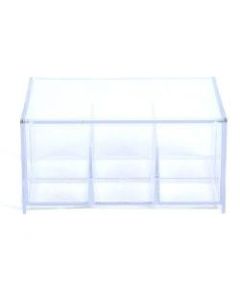 Mind Reader 6-Compartment Acrylic Tea Bag Storage Box, 3-1/2inH x 7-1/2inW x 6-3/4inD, Clear