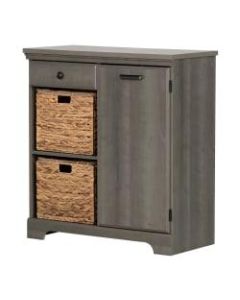 South Shore Versa 1-Door Storage Cabinet, 36-3/8inH x 33-3/4inW x 15-7/8inD, Gray Maple