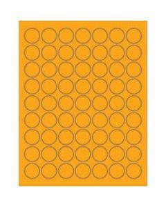 Office Depot Brand Labels, LL191OR, Circle, 1in, Fluorescent Orange, Case Of 6,300
