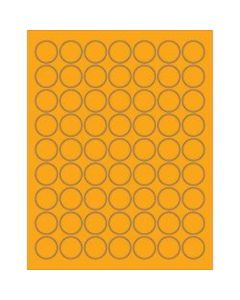Office Depot Brand Labels, LL191OR, Circle, 1in, Fluorescent Orange, Case Of 6,300