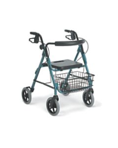 Guardian Deluxe Aluminum Rollator, 8in Wheels, Blue