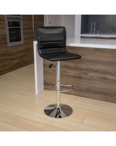 Flash Furniture Contemporary Adjustable Bar Stool, Black/Chrome