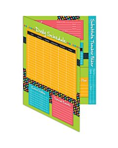 Carson-Dellosa Substitute Teacher Folder, Stylin Stripes, 9 5/8in x 11 5/8in, Pre-K - Grade 8