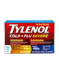 Tylenol Cold & Flu Severe Day & Night Caplets, Pack Of 72
