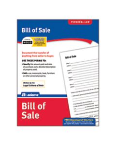 Adams Bill of Sale