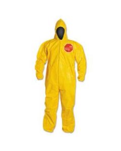 DuPont Tychem 2000 Tyvek Coveralls With Attached Hood And Socks, 2X, Yellow, Case Of 12 Coveralls