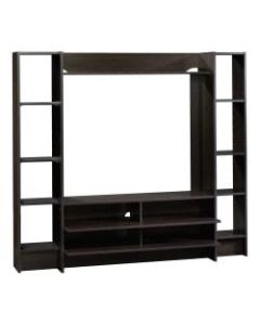 Sauder Beginnings Entertainment Wall System For 42in TVs, 58-1/2inH x 66-1/4inW x 15-1/2inD, Cinnamon Cherry
