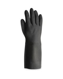 ProGuard Long-sleeve Lined Neoprene Gloves - Chemical, Acid, Oil, Grease Protection - Medium Size - Neoprene - Black - Extra Heavyweight, Long Sleeve, Flock-lined, Embossed Grip, Tear Resistant, Durable, Corrosion Resistance - 72 / Carton