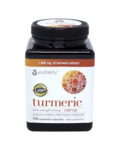Youtheory Turmeric Extra-Strength Capsules, 1,000 mg, Bottle Of 150 Capsules