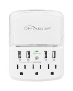 Compucessory 3-Outlet/4-USB Wall Charger Surge Protector, CCS25667