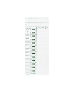 Acroprint Weekly Time Cards For Acroprint ATT 310 Totaling Time Recorder, 10in x 4in, White/Green, Pack Of 200