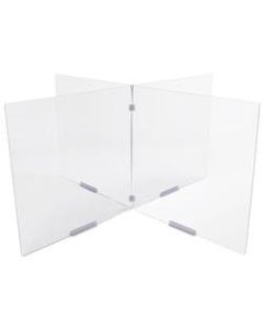 Deflecto Tabletop Modular Barrier, 4-Panel, 24inW x 24inH, Clear