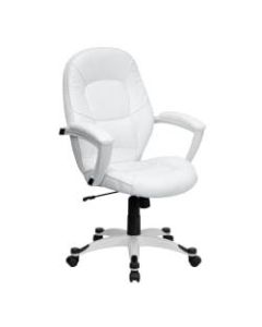 Flash Furniture Bonded LeatherSoft Mid-Back Swivel Chair, White