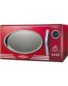 Nostalgia Electrics Retro 0.9 Cu Ft 800-Watt Countertop Microwave, Retro Red