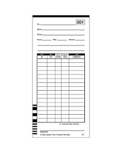 Lathem Time Cards, Numbered 1-100, 2-Sided, 3 3/8in x 7 1/4in, Pack Of 100