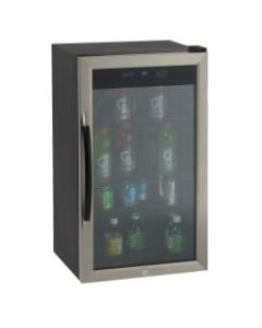 Avanti 3.0 Cu Ft Showcase Beverage Cooler Refrigerator, Black/Stainless Steel