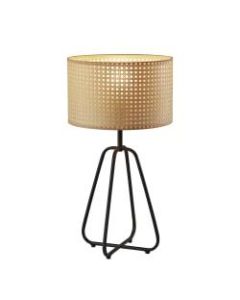 Adesso Colton Table Lamp, 25inH, Brown Shade/Antique Bronze Base