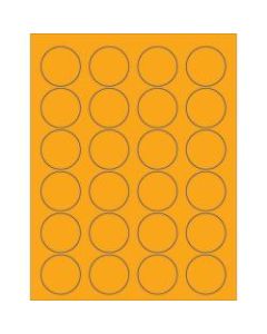Office Depot Brand Labels, LL193OR, Circle, 1 5/8in, Fluorescent Orange, Case Of 2,400