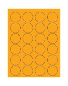 Office Depot Brand Labels, LL193OR, Circle, 1 5/8in, Fluorescent Orange, Case Of 2,400