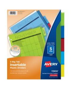 Avery Big Tab Insertable Plastic Dividers, Multicolor, 5-Tab