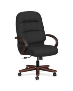 HON Pillow-Soft Ergonomic High-Back Chair, Black/Mahogany
