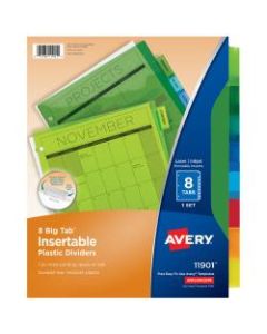 Avery Big Tab Insertable Plastic Dividers, Multicolor, 8-Tab