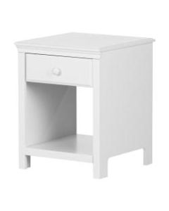 South Shore Cotton Candy 1-Drawer Nightstand, 22-1/2inH x 17-3/4inW x 17-3/4inD, Pure White
