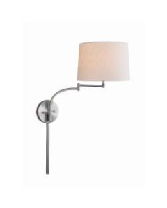 Kenroy Home Seven Wall-Mount Swing Arm Lamp, 13-1/4inW, Brushed Steel