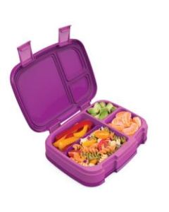 Bentgo Fresh 4-Compartment Bento-Style Lunch Box, 2-7/16inH x 7inW x 9-1/4inD, Purple