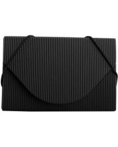 JAM Paper Plastic Business Card Case With Elastic Closure, Black