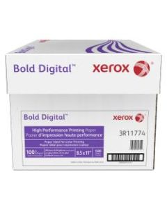Xerox Bold Digital Printing Paper, Letter Size (8 1/2in x 11in), 100 (U.S.) Brightness, 100 Lb Cover (270 gsm), FSC Certified, 250 Sheets Per Ream, Case Of 6 Reams