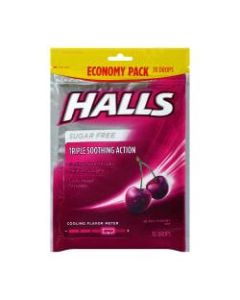 Halls Sugar-Free Black Cherry Cough Drops, 70 Drops Per Bag, Pack Of 2 Bags