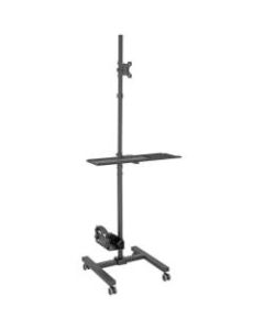 Tripp Lite Mobile Workstation TV Floor Stand Cart Height-Adjustable 17-32in - Up to 32in Screen Support - 17.64 lb Load Capacity - 70.1in Height x 25.7in Width x 21in Depth - Floor - Steel - Black