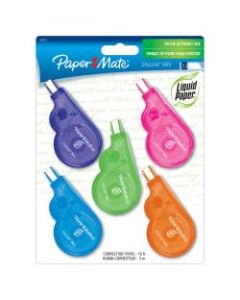 Paper Mate Liquid Paper DryLine Mini Fashion Correction Tape, 1 Line x 196in, Assorted Fashion Colors, Pack Of 5