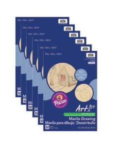Pacon Ucreate Drawing Paper, 12in x 18in, Manila, 50 Sheets Per Pack, Case Of 6 Packs