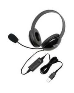 Califone Listening First Stereo Headset Black Over-The-Head Noise Reduction, Microphone W/ Usb Plug - Stereo - Black - USB - Wired - 32 Ohm - 20 Hz - 20 kHz - Nickel Plated - Over-the-head - Binaural - Supra-aural - 5.50 ft Cable - Noise Reduction