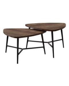Monarch Specialties Davie 2-Piece Table Set, Brown/Black