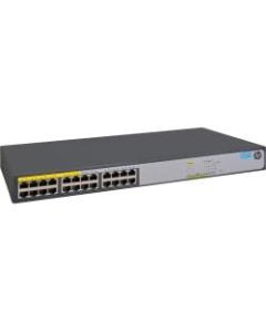 HPE 1420-24G-PoE+ (124W) Switch - 24 Ports - Gigabit Ethernet - 10/100/1000Base-T - 2 Layer Supported - Power Supply - Twisted Pair - 1U High - Rack-mountable, Desktop - Lifetime Limited Warranty