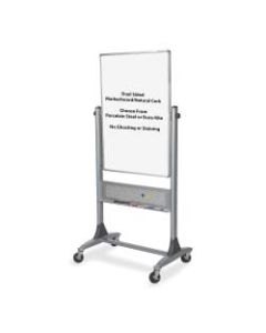 Balt Best Rite Platinum Reversible Melamine/Cork Dry-Erase Whiteboard, 40in x 30in, Aluminum Frame With Platinum Finish