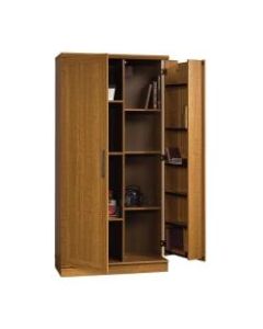 Realspace 12-Shelf Storage Cabinet, 72inH x 36inW, Sienna Oak