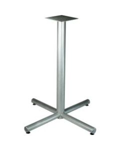 Lorell Silver Bistro-height X-leg Table Base - Metallic Silver X-shaped Base - 40.75in Height x 36in Width - Assembly Required