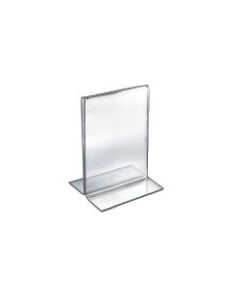 Azar Displays Double-Foot Acrylic Sign Holders, 8 1/2in x 5 1/2in, Clear, Pack Of 10